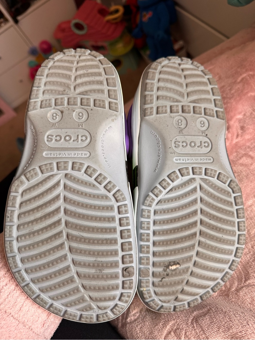 CROCS Green & Purple Space Ranger Clog Mules with Charms - Picture 3 of 4